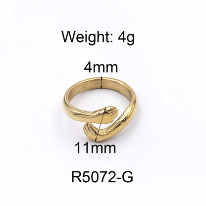 304 Stainless Steel 18K Gold Plated Retro Streetwear Plating Geometric No Inlay Rings