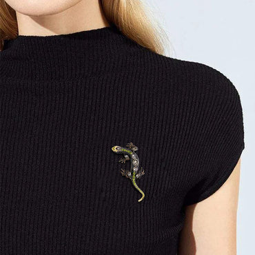 Retro Streetwear Lizard Alloy Inlay Zircon Unisex Brooches