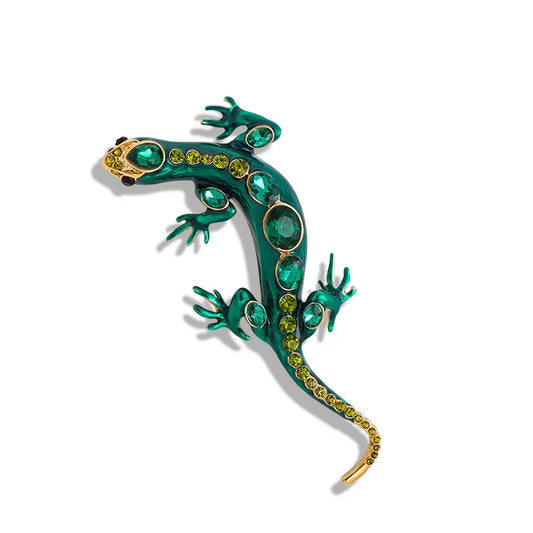 Retro Streetwear Lizard Alloy Inlay Zircon Unisex Brooches