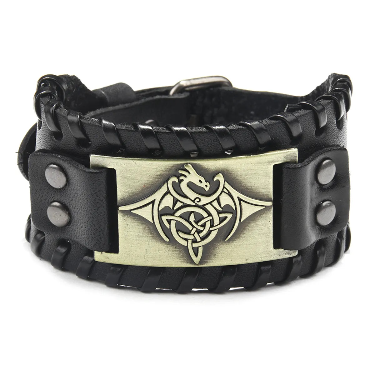 Retro Style Flying Dragon Totem Leather Bracelet