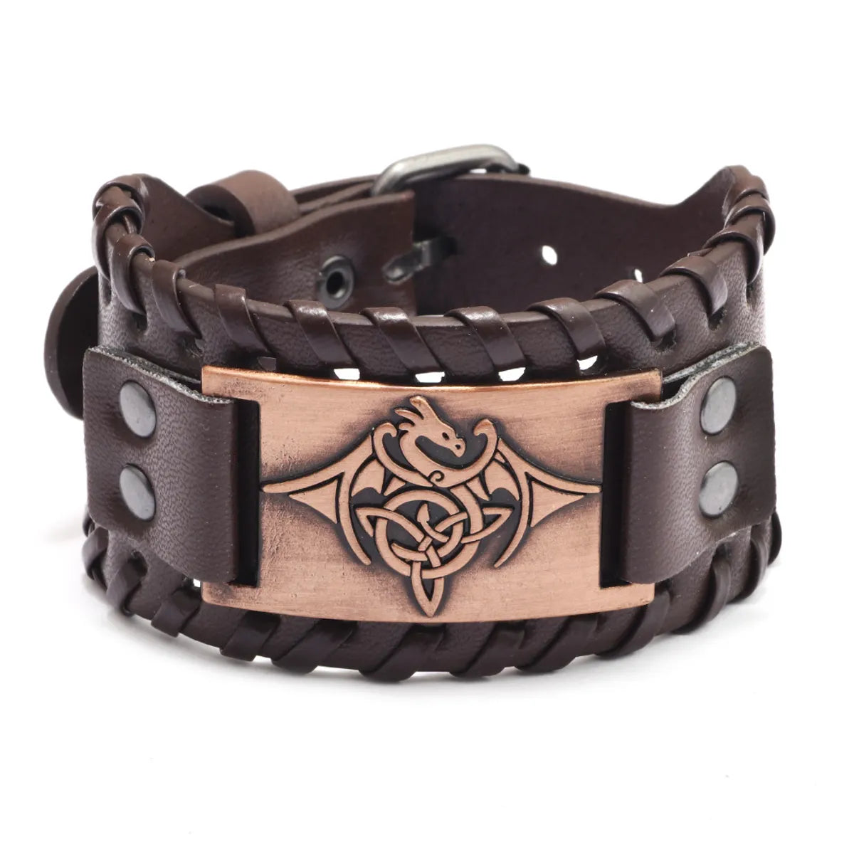 Retro Style Flying Dragon Totem Leather Bracelet