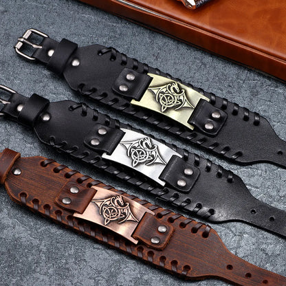 Retro Style Flying Dragon Totem Leather Bracelet