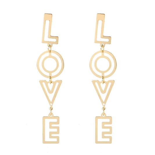 Lady Fashion Ethnic Style Letter Patchwork Plating Alloy No Inlaid Earrings