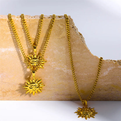 Retro Sun Copper Plating Necklace 1 Piece