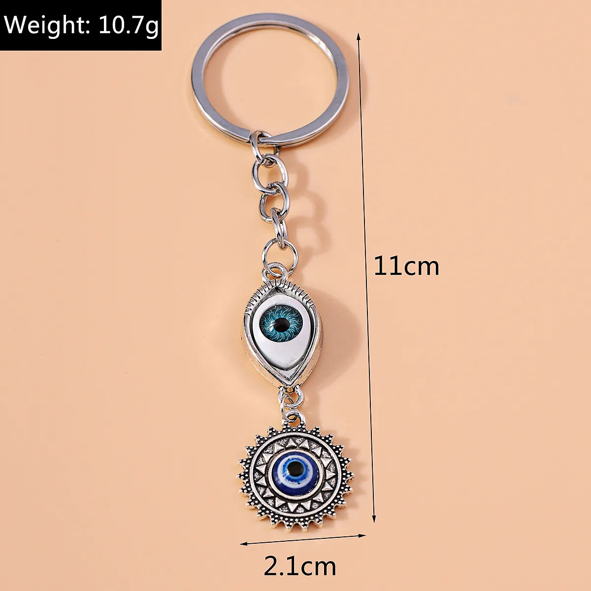 Retro Sun Eye Alloy Bag Pendant Keychain