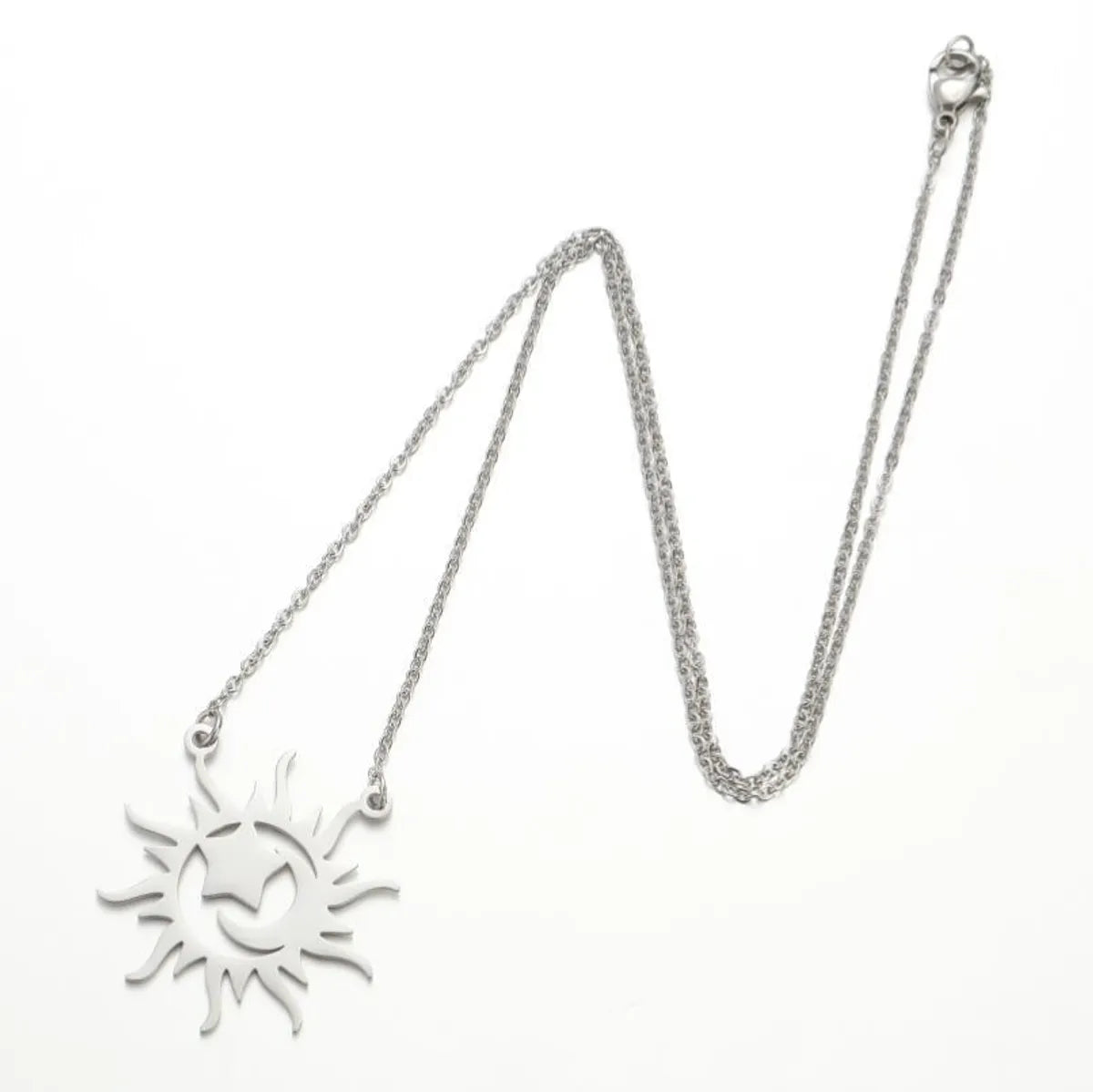 Titanium Steel Retro Plating Sun Necklace