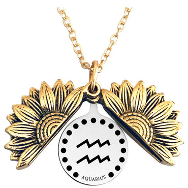 Retro Sunflower Constellation Alloy Metal Plating Unisex Pendant Necklace