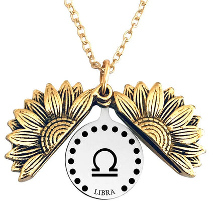 Retro Sunflower Constellation Alloy Metal Plating Unisex Pendant Necklace