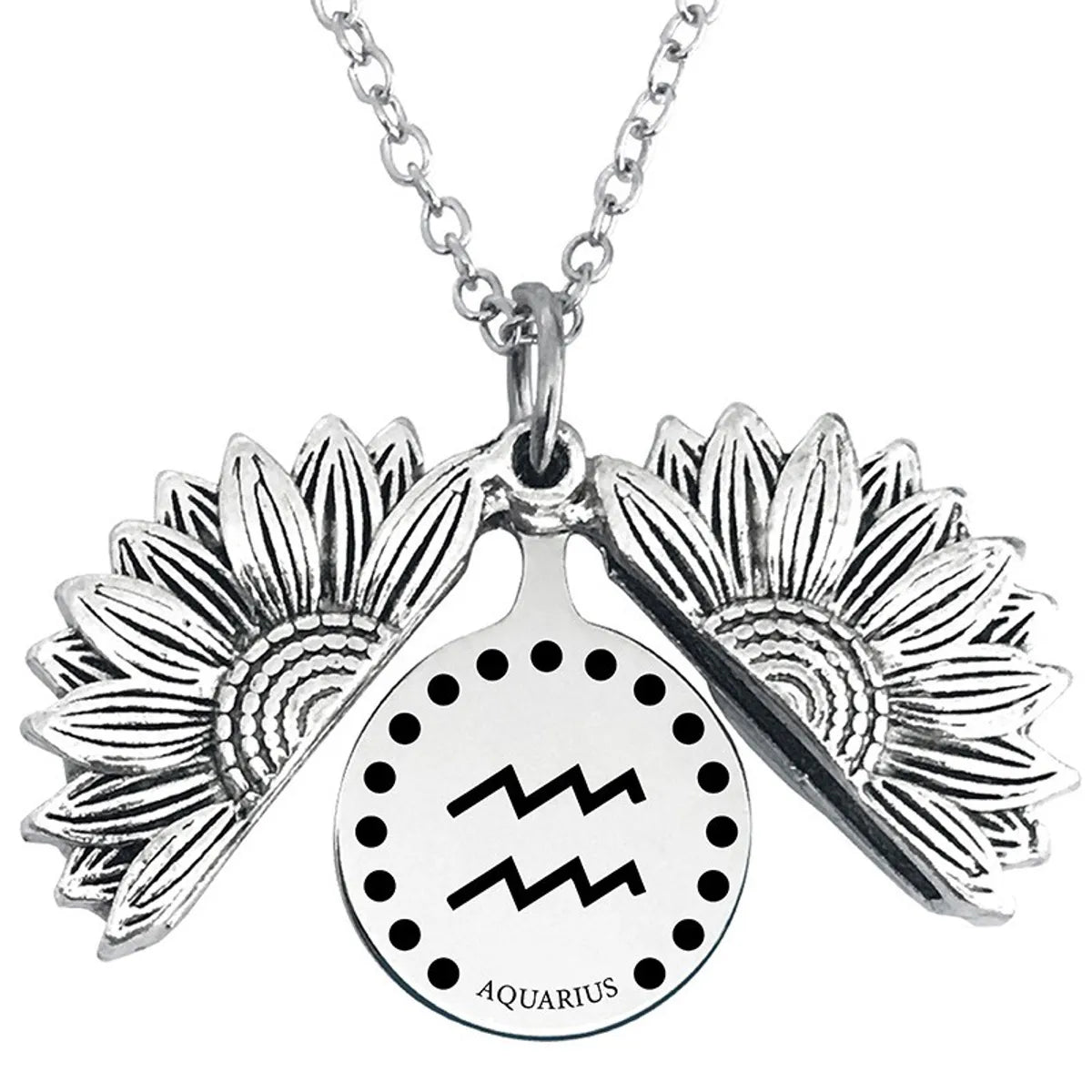 Retro Sunflower Constellation Alloy Metal Plating Unisex Pendant Necklace