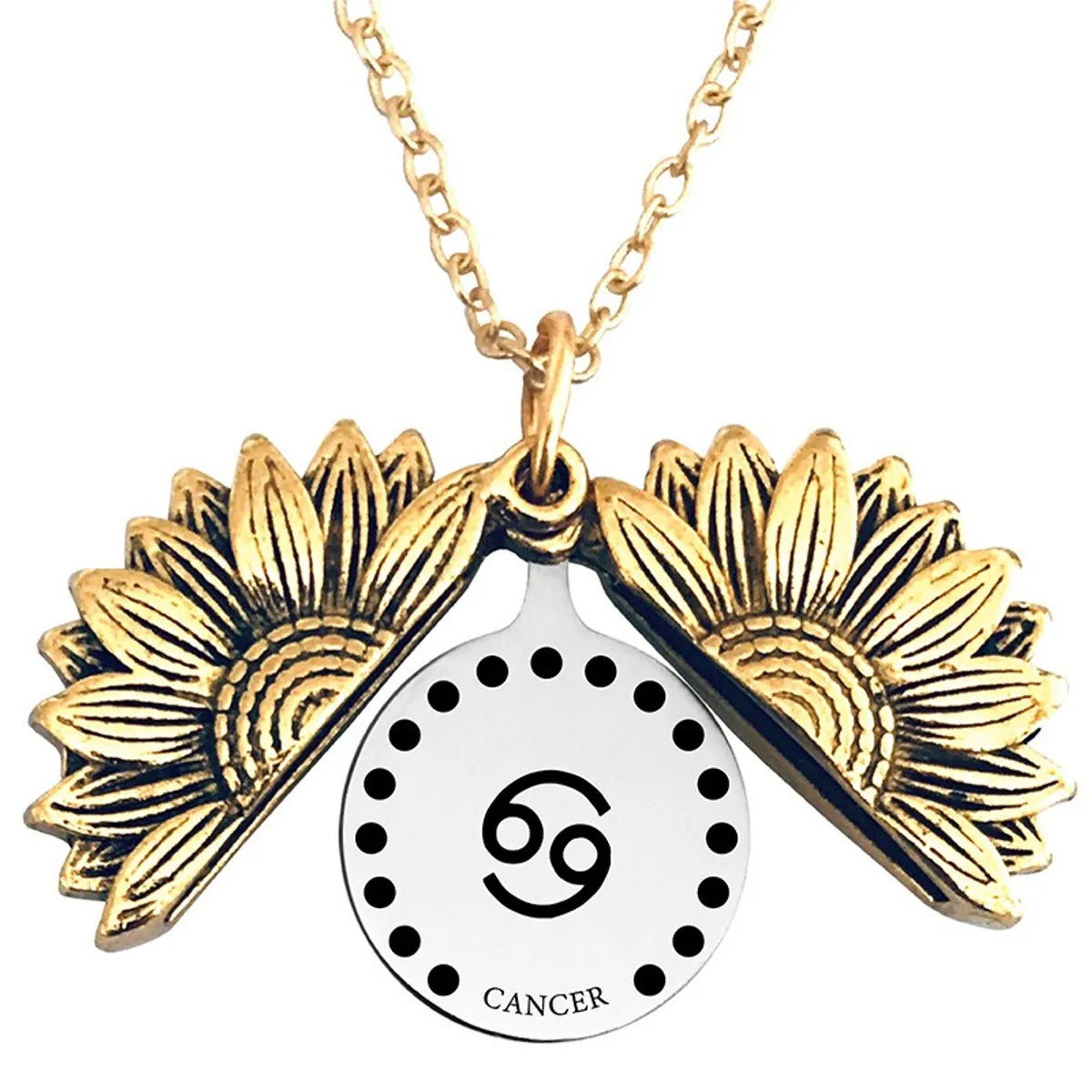 Retro Sunflower Constellation Alloy Metal Plating Unisex Pendant Necklace