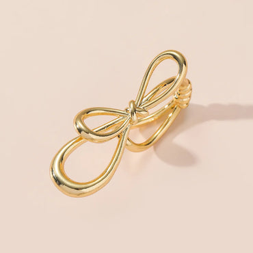 Retro Sweet Bow Knot Copper Gold Plated Rings In Bulk