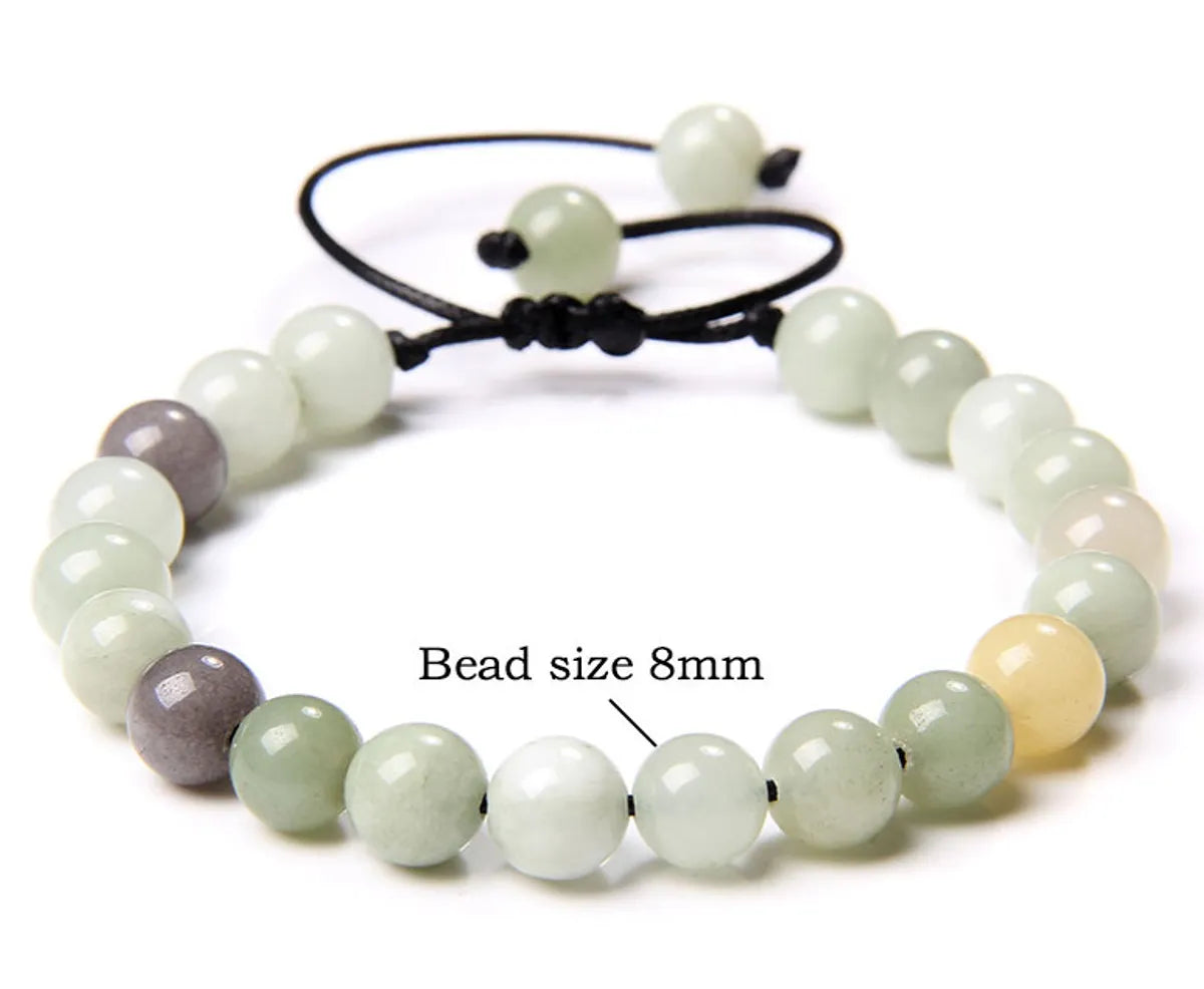 Retro Swirl Pattern Natural Stone Agate Beaded Bracelets 1 Piece