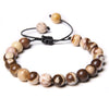 Retro Swirl Pattern Natural Stone Agate Beaded Bracelets 1 Piece