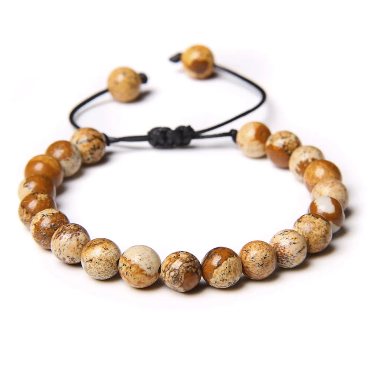 Retro Swirl Pattern Natural Stone Agate Beaded Bracelets 1 Piece