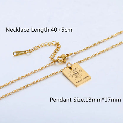 Retro Tarot Stainless Steel Necklace 1 Piece