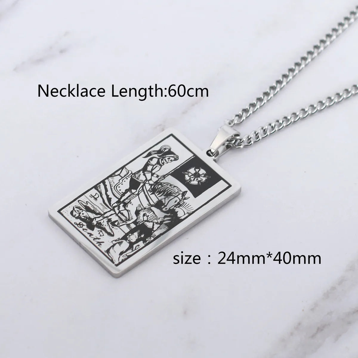 Retro Tarot Stainless Steel Titanium Steel Plating Necklace