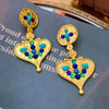 1 Pair Retro Tassel Flower Plating Inlay Alloy Artificial Pearls Rhinestones Drop Earrings