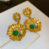 1 Pair Retro Tassel Flower Plating Inlay Alloy Artificial Pearls Rhinestones Drop Earrings