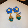 1 Pair Retro Tassel Flower Plating Inlay Alloy Artificial Pearls Rhinestones Drop Earrings