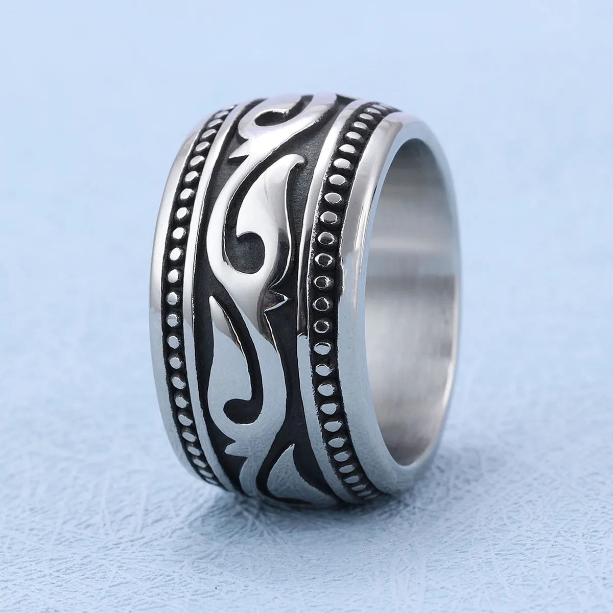 Retro Totem Stainless Steel Plating Men'S Rings