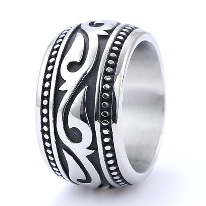 Retro Totem Stainless Steel Plating Men'S Rings