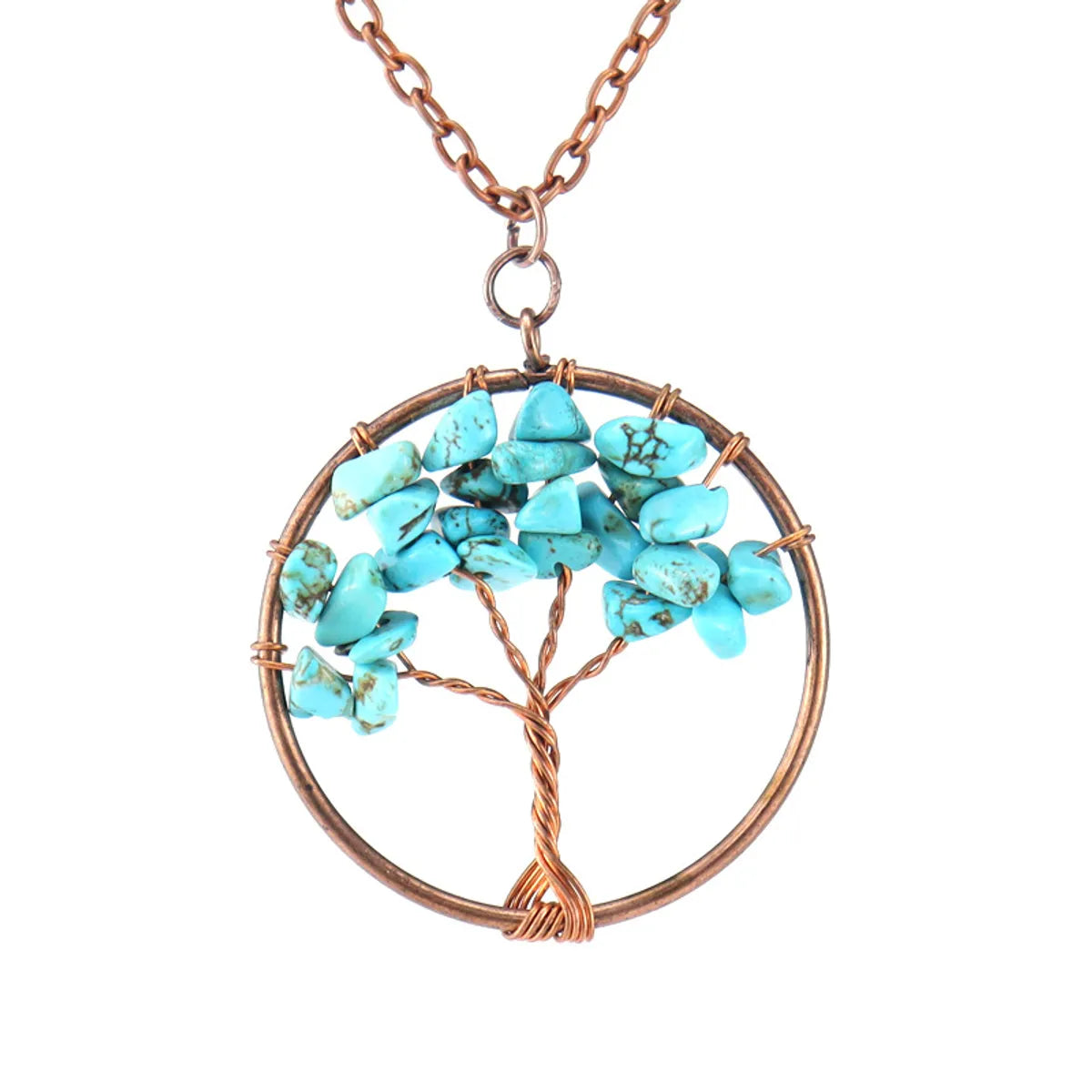 Retro Tree Agate Plating Pendant Necklace 1 Piece