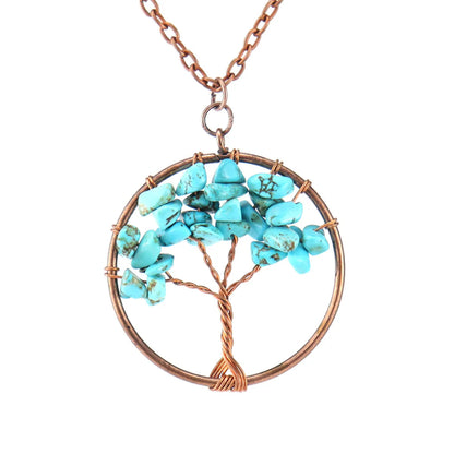 Retro Tree Agate Plating Pendant Necklace 1 Piece