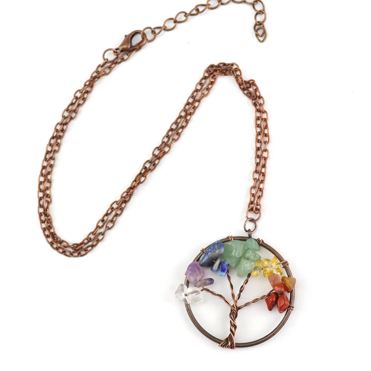 Retro Tree Agate Plating Pendant Necklace 1 Piece