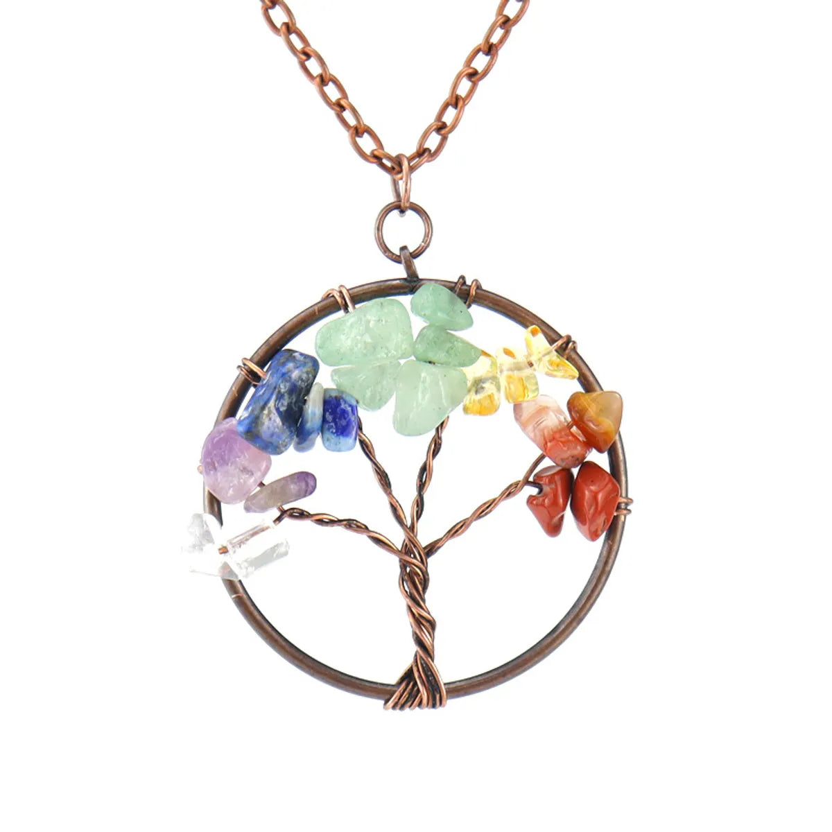 Retro Tree Agate Plating Pendant Necklace 1 Piece