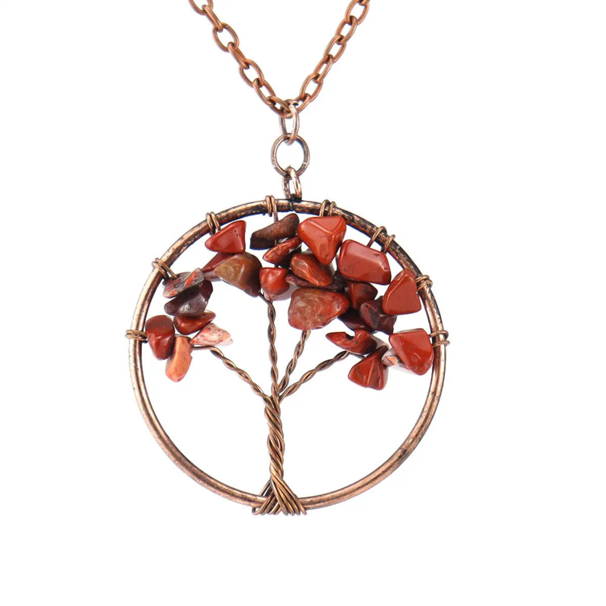 Retro Tree Agate Plating Pendant Necklace 1 Piece