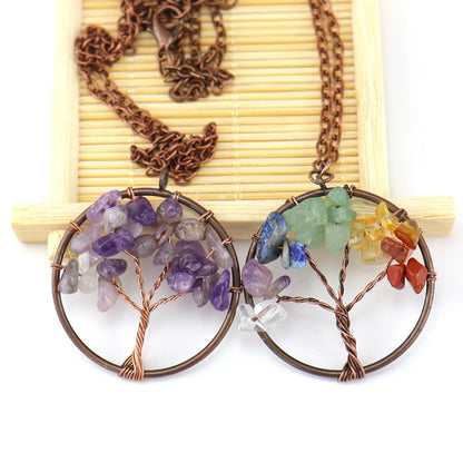 Retro Tree Agate Plating Pendant Necklace 1 Piece