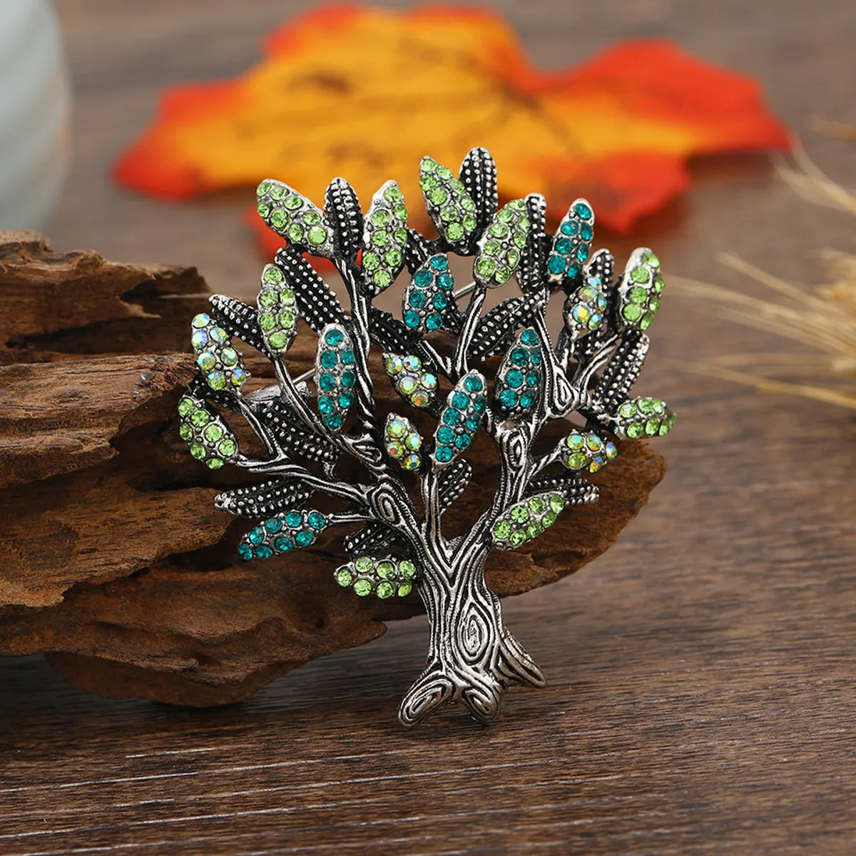 Retro Tree Alloy Inlay Rhinestones Unisex Brooches