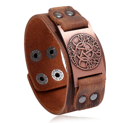 Retro Tree Of Life Leather Bracelet