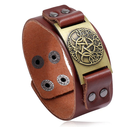 Retro Tree Of Life Leather Bracelet