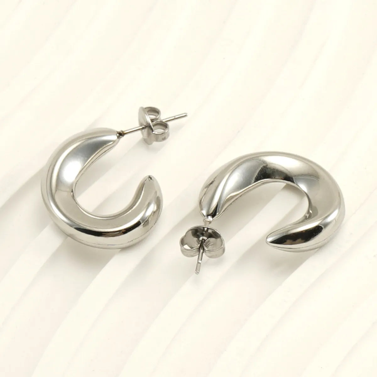 1 Pair Retro U Shape Plating Stainless Steel 18k Gold Plated Ear Studs