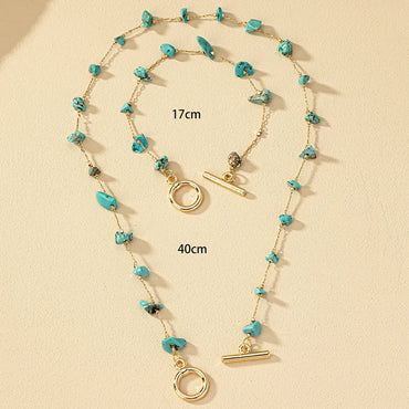 Retro Vacation French Style Irregular Stone Plating Women's Bracelets Necklace