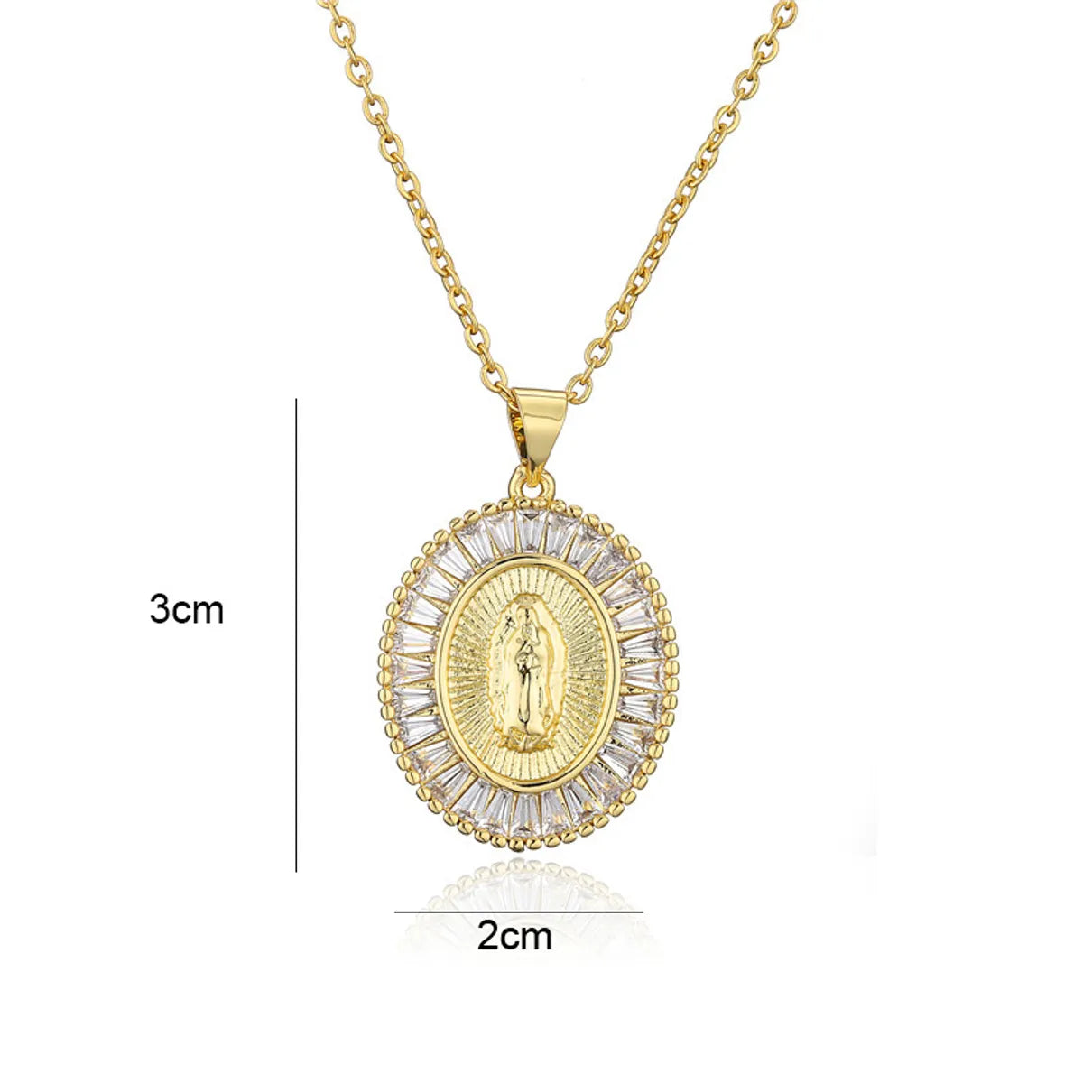 Retro Virgin Mary Pendant Oval Necklace Wholesale