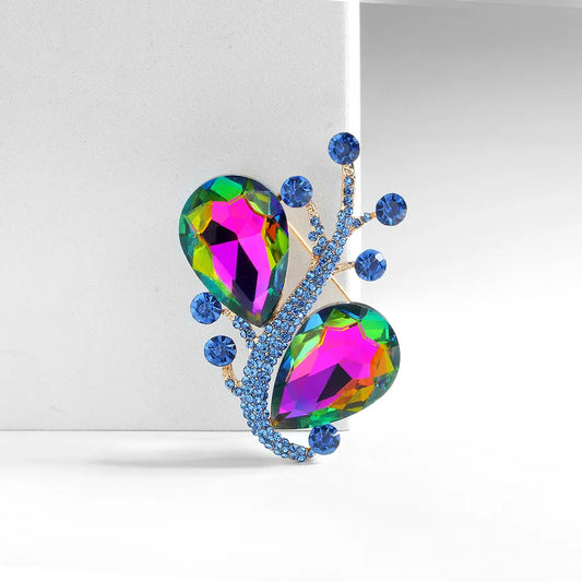 Retro Water Droplets Alloy Inlay Rhinestones Glass Women'S Brooches