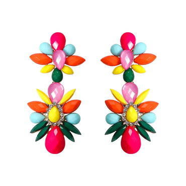 Retro Water Droplets Alloy Inlay Rhinestones Women's Drop Earrings 1 Pair