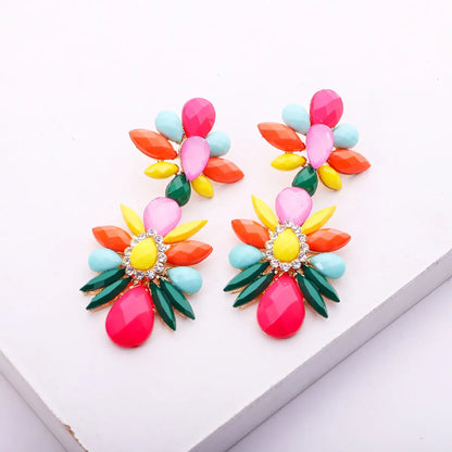 Retro Water Droplets Alloy Inlay Rhinestones Women's Drop Earrings 1 Pair