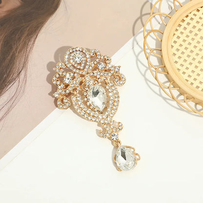 Retro Water Droplets Alloy Rhinestones Women'S Brooches