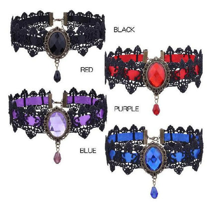 Retro Water Droplets Alloy Inlay Crystal Women'S Choker