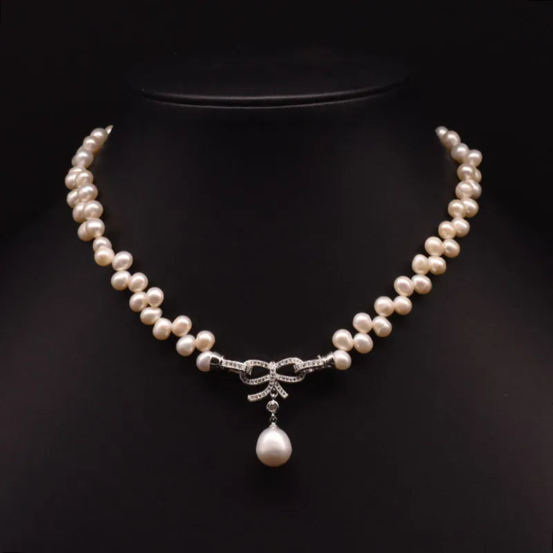 Retro Water Droplets Pearl Necklace 1 Piece