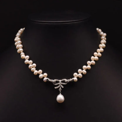 Retro Water Droplets Pearl Necklace 1 Piece