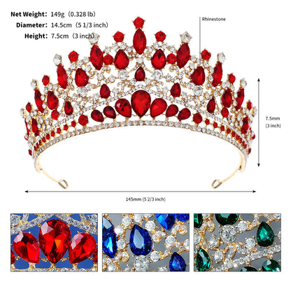 Retro Water Droplets Rhinestone Crown 1 Piece