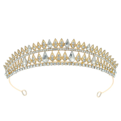 Retro Water Droplets Rhinestone Inlay Zircon Crown