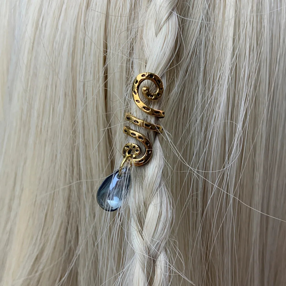 Women'S Retro Water Droplets Waves Artificial Crystal Alloy Handmade Hair Accessories