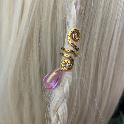 Women'S Retro Water Droplets Waves Artificial Crystal Alloy Handmade Hair Accessories