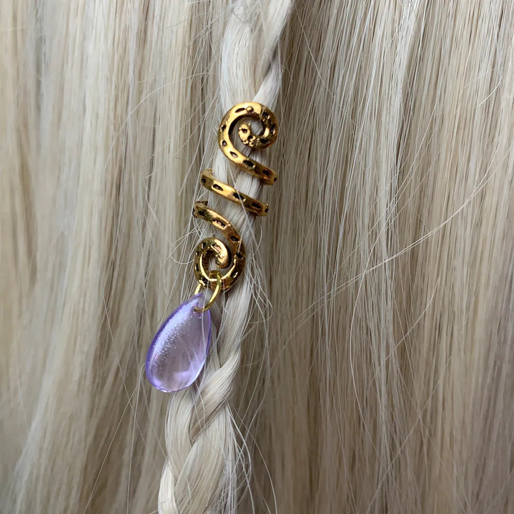 Women'S Retro Water Droplets Waves Artificial Crystal Alloy Handmade Hair Accessories