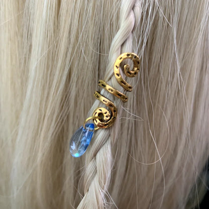 Women'S Retro Water Droplets Waves Artificial Crystal Alloy Handmade Hair Accessories